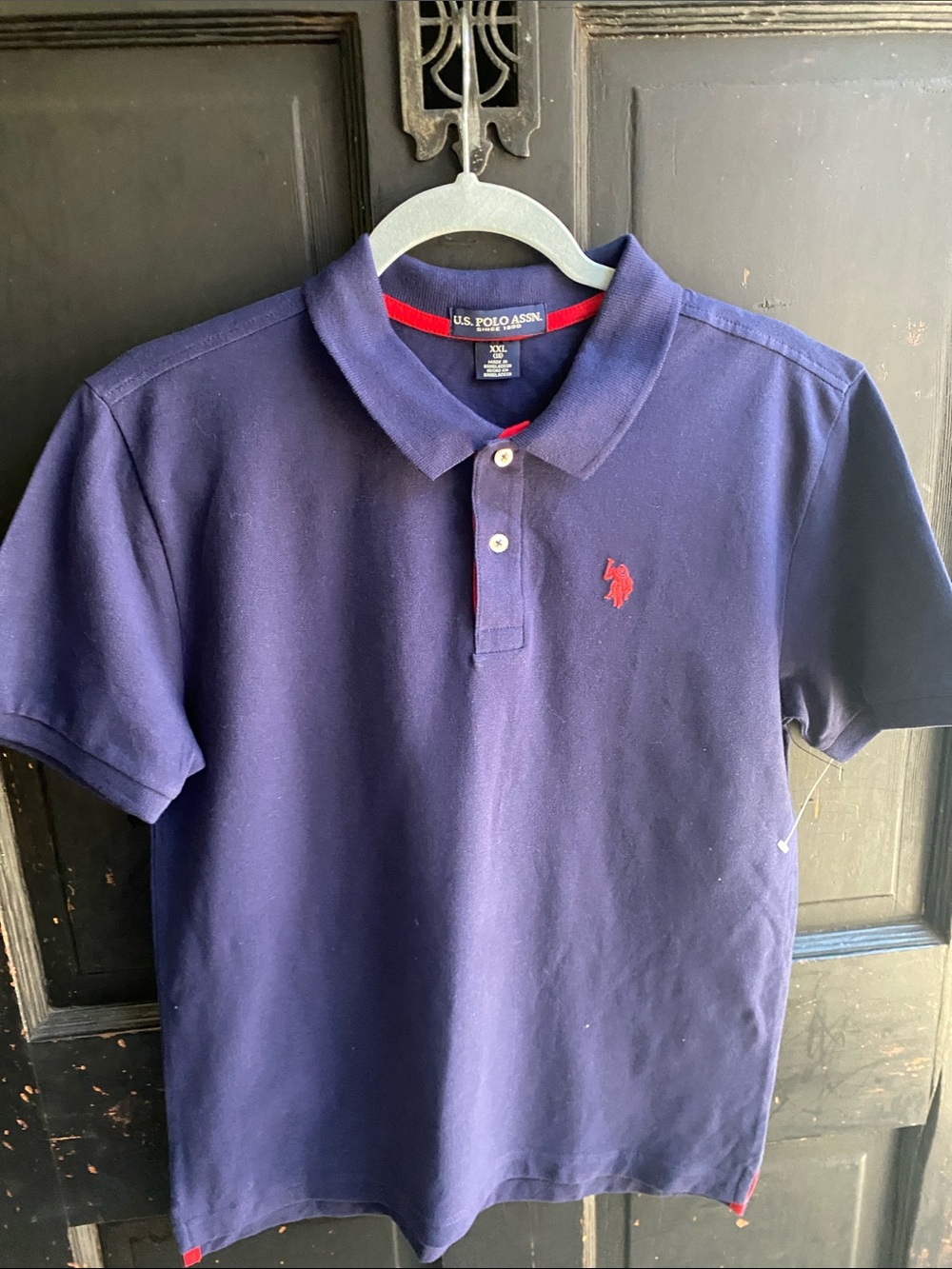 U.S. Polo Assn. Navy Polo with Red Logo Detail